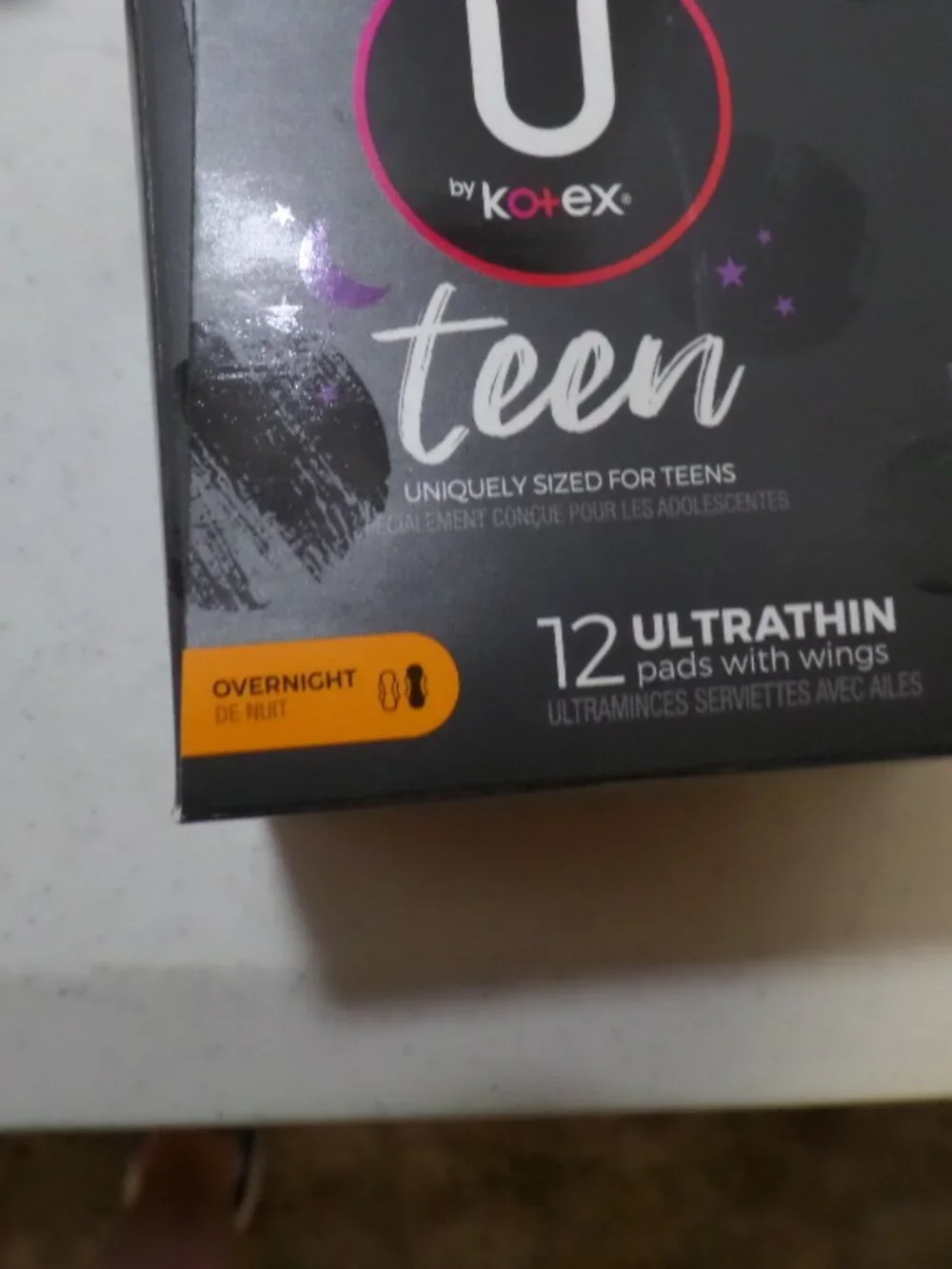 U by Kotex Teens Ultra Thin Pads with Wings – 12 Pads Per Box- Lot of 4